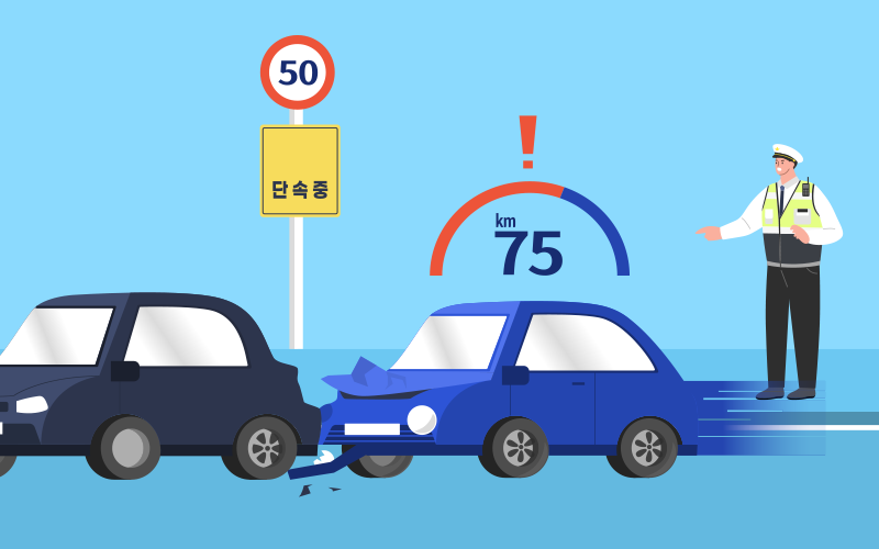 속도위반(규정속도 20km/H) 사고